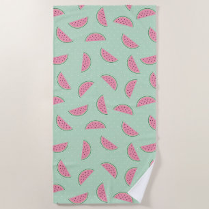 Tropical Fruit Paint Splatter Pattern Beach Towel