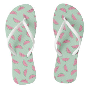 Tropical Fruit Paint Splatter Pattern Flip Flops