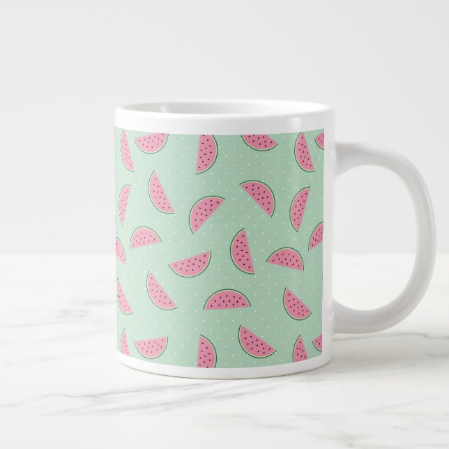 Tropical Fruit Paint Splatter Pattern Large Coffee Mug (Right)