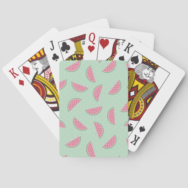 Tropical Fruit Paint Splatter Pattern Playing Cards (Back)