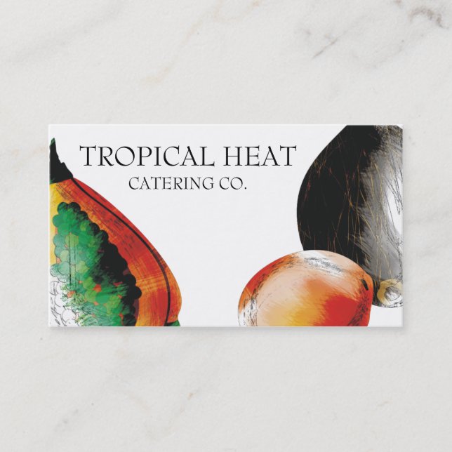 tropical fruit papaya chef catering business cards (Front)