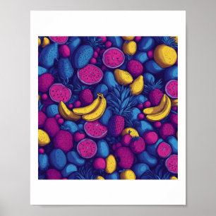 Tropical Fruit Pattern – Exotic Vibrant Design Sti Poster