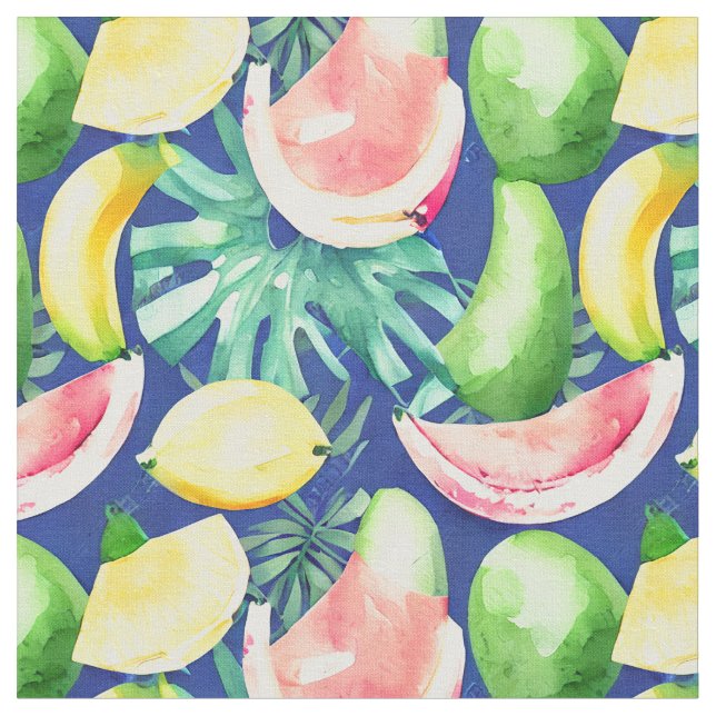 Tropical Fruit Pattern Fabric (Close Up)