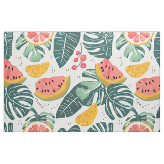 Tropical Fruit Pattern | Seamless Summer Cottageco Fabric