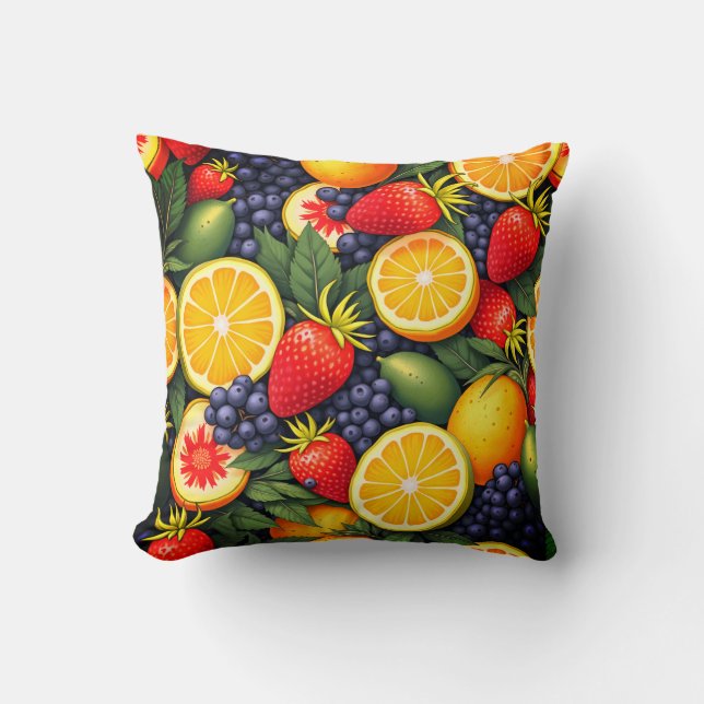 tropical fruit pillow cushion (Front)