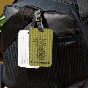 Tropical Fruit Pineapple Pattern Design Background Luggage Tag