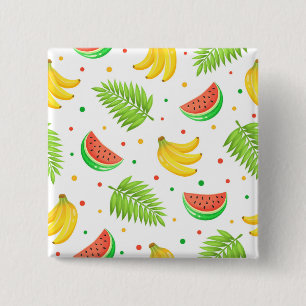 Tropical Fruit Polka Dot Pattern 15 Cm Square Badge