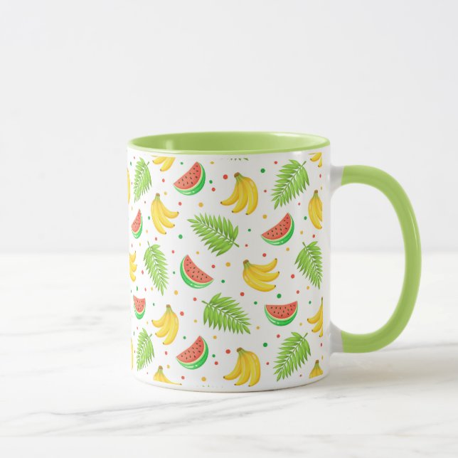 Tropical Fruit Polka Dot Pattern Mug (Right)