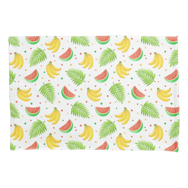 Tropical Fruit Polka Dot Pattern Pillowcase (Front-Left)
