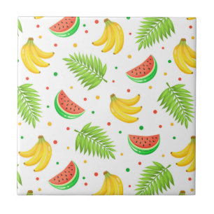 Tropical Fruit Polka Dot Pattern Tile