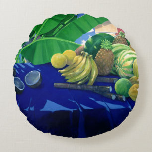 Tropical Fruit Round Cushion