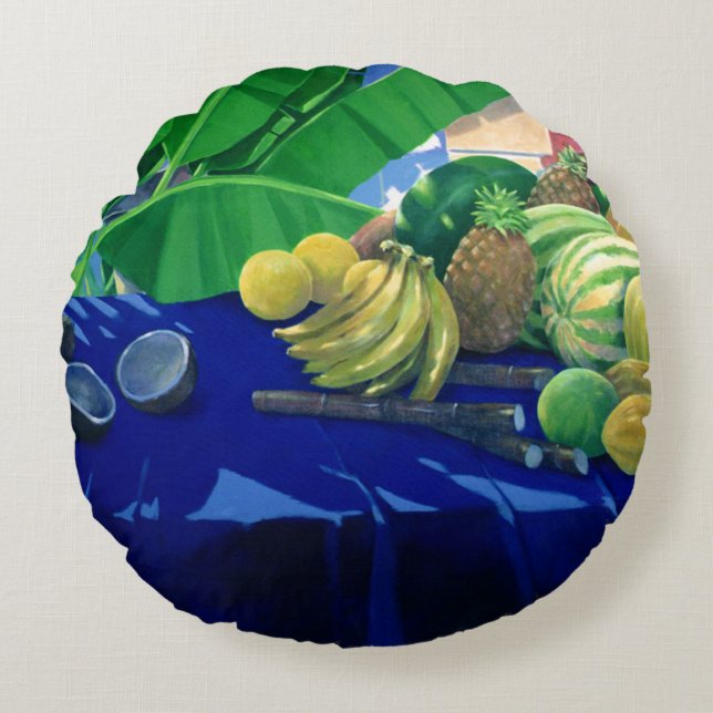 Tropical Fruit Round Cushion (Front)