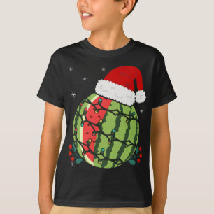 Tropical Fruit Santa Hat Watermelon Hawaii Christm T-Shirt