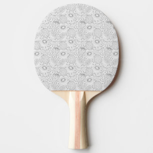 Tropical fruit seamless pattern black and white ping pong paddle