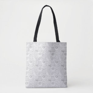 Tropical fruit seamless pattern black and white tote bag