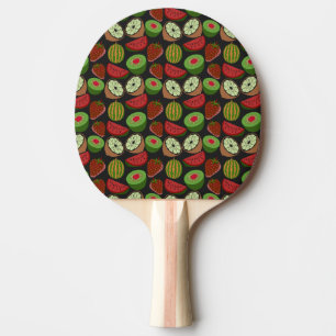 Tropical fruit seamless pattern colorful ping pong paddle