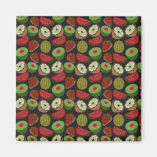 Tropical fruit seamless pattern colourful magnet