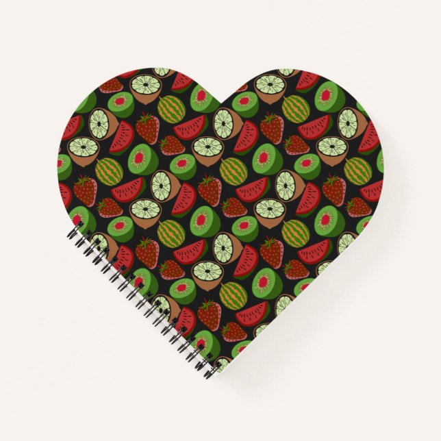 Tropical fruit seamless pattern colourful notebook (Front)