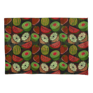 Tropical fruit seamless pattern colourful pillowcase