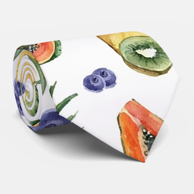 Tropical fruit seamless pattern  tie (Rolled)