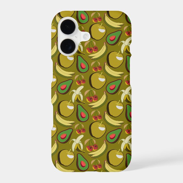 Tropical fruit seamless pattern yellow (Back)
