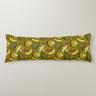 Tropical fruit seamless pattern yellow body cushion