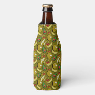 Tropical fruit seamless pattern yellow bottle cooler