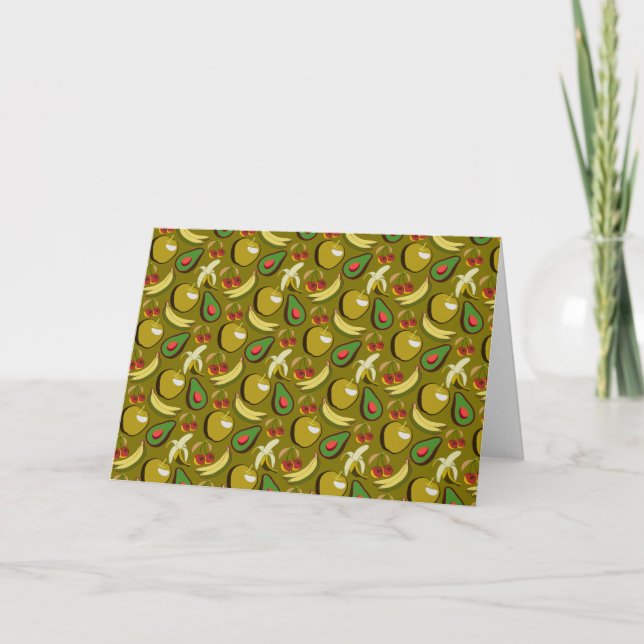Tropical fruit seamless pattern yellow card (Front)
