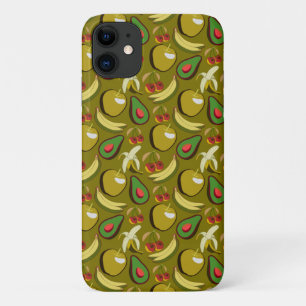 Tropical fruit seamless pattern yellow iPhone 11 case