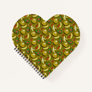 Tropical fruit seamless pattern yellow notebook