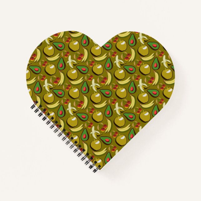 Tropical fruit seamless pattern yellow notebook (Front)