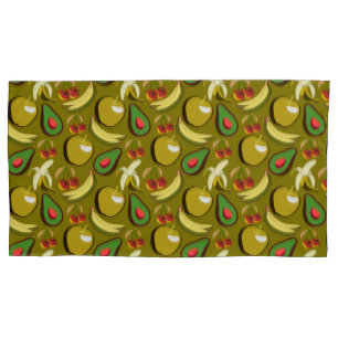 Tropical fruit seamless pattern yellow pillowcase