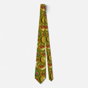 Tropical fruit seamless pattern yellow tie