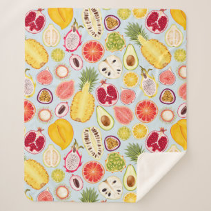 Tropical Fruit Sherpa Blanket