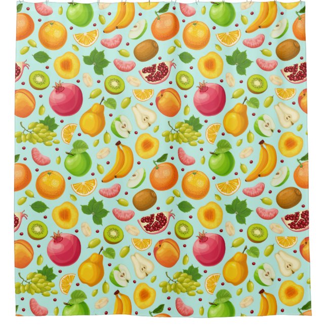 Tropical Fruit Shower Curtain (Front)