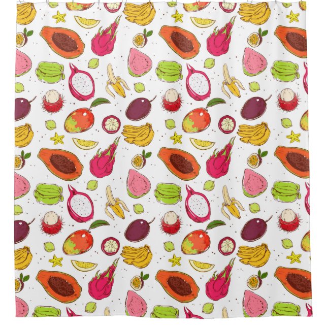 Tropical Fruit Shower Curtain (Front)