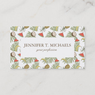 Tropical Fruit Sketch Pattern Business Card