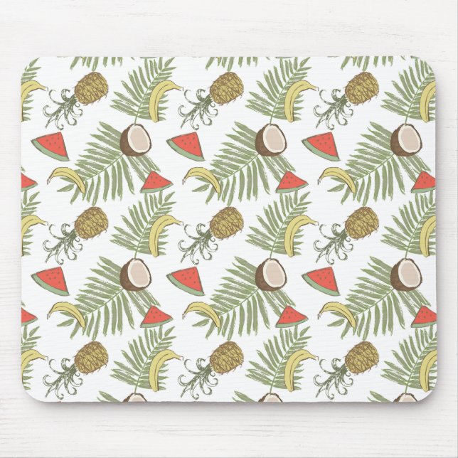 Tropical Fruit Sketch Pattern Mouse Mat (Front)