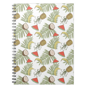Tropical Fruit Sketch Pattern Notebook