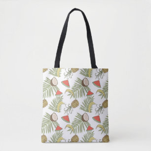 Tropical Fruit Sketch Pattern Tote Bag