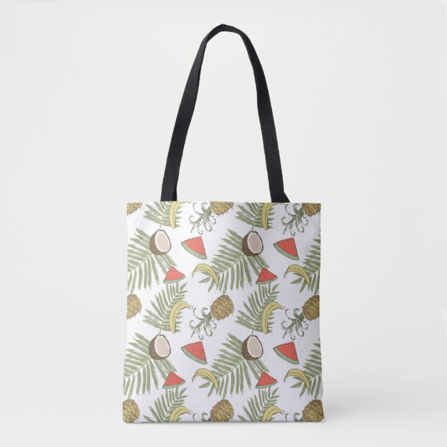 Tropical Fruit Sketch Pattern Tote Bag (Front)