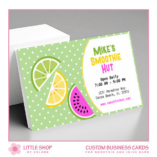 Tropical Fruit Smoothie Juice Bar Business Card