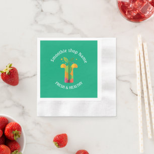 Tropical Fruit Smoothie Shop Juice Bar Napkin
