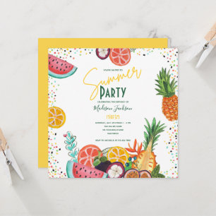 Tropical Fruit Summer Party Invitation