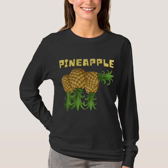 Tropical Fruit Upside Down Pineapple Swinger Beach T-Shirt (Front)