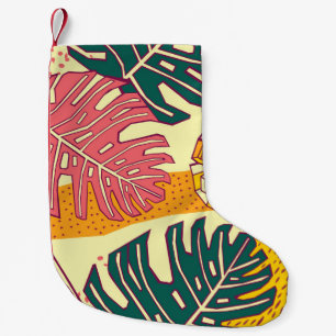 Tropical Fruit: Vibrant Pattern Design Small Christmas Stocking