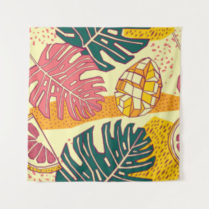 Tropical Fruit: Vibrant Pattern Design Tapestry