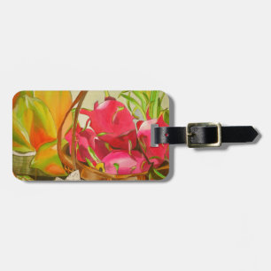 Tropical Fruit watercolor original art still life Luggage Tag