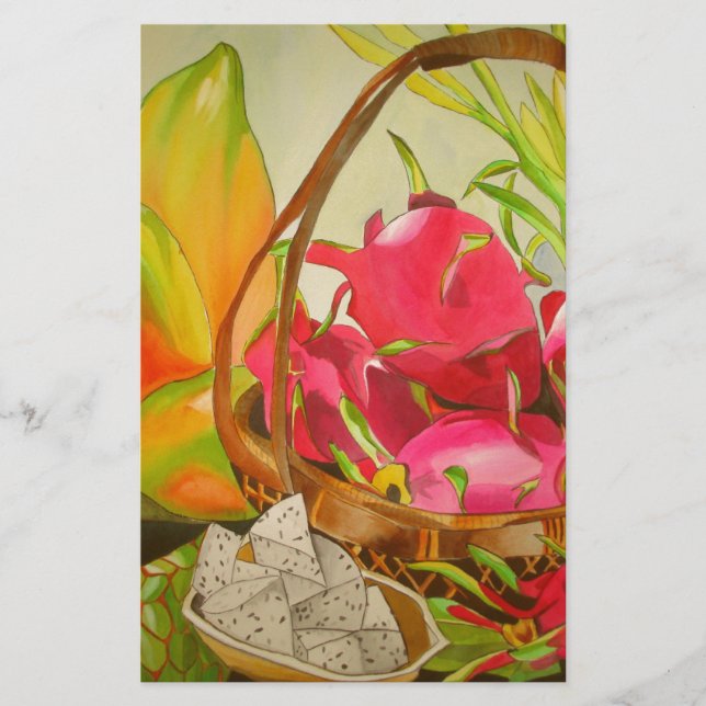 Tropical Fruit watercolor original art still life Stationery (Front)
