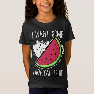 Tropical Fruit Watermelon Cat Foodie T-Shirt